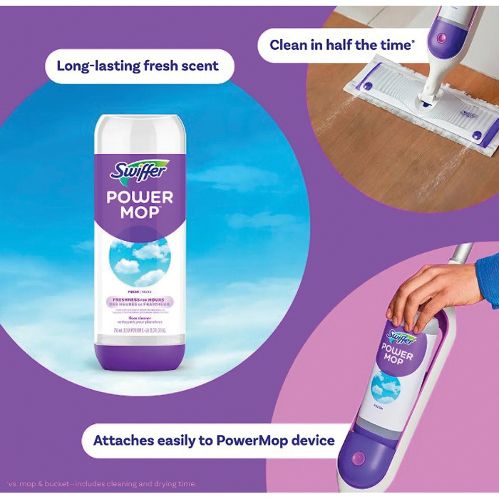 Powermop Floor Cleaner, Swiffer, 25 oz, Liquid, Fresh, Clear - 1
