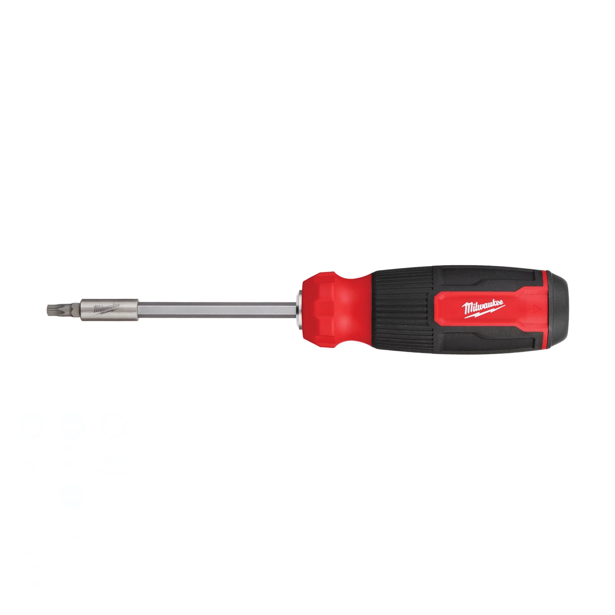 48-22-2907 14-In-1 Multi-Bit Screwdriver, 1/4 in Drive, Torx Drive, 9.11 in OAL, Plastic Handle