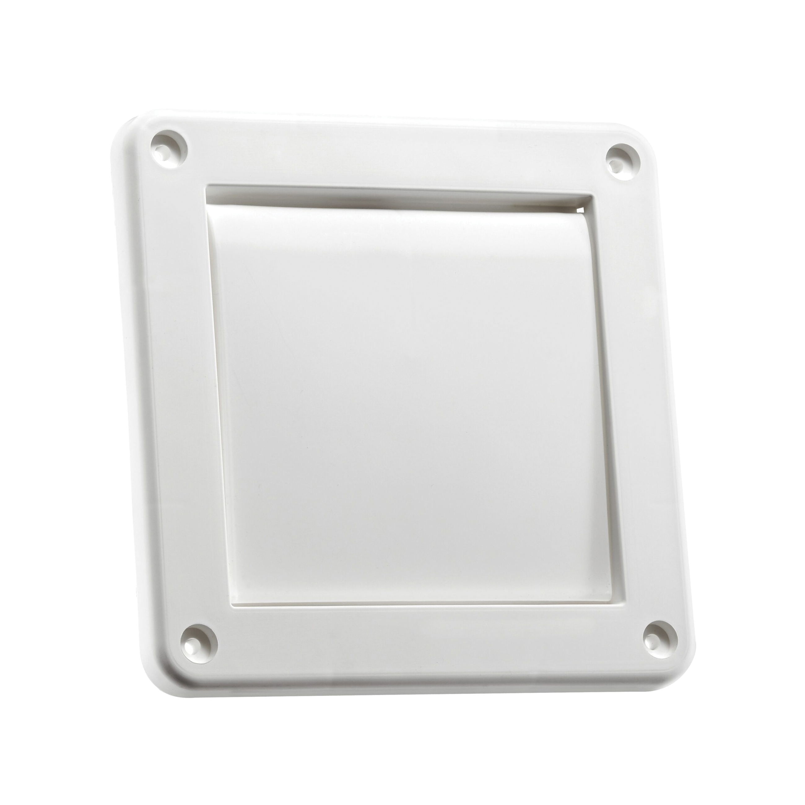 1422W Single-Flap Exhaust Vent, 4 in W, Plastic, White