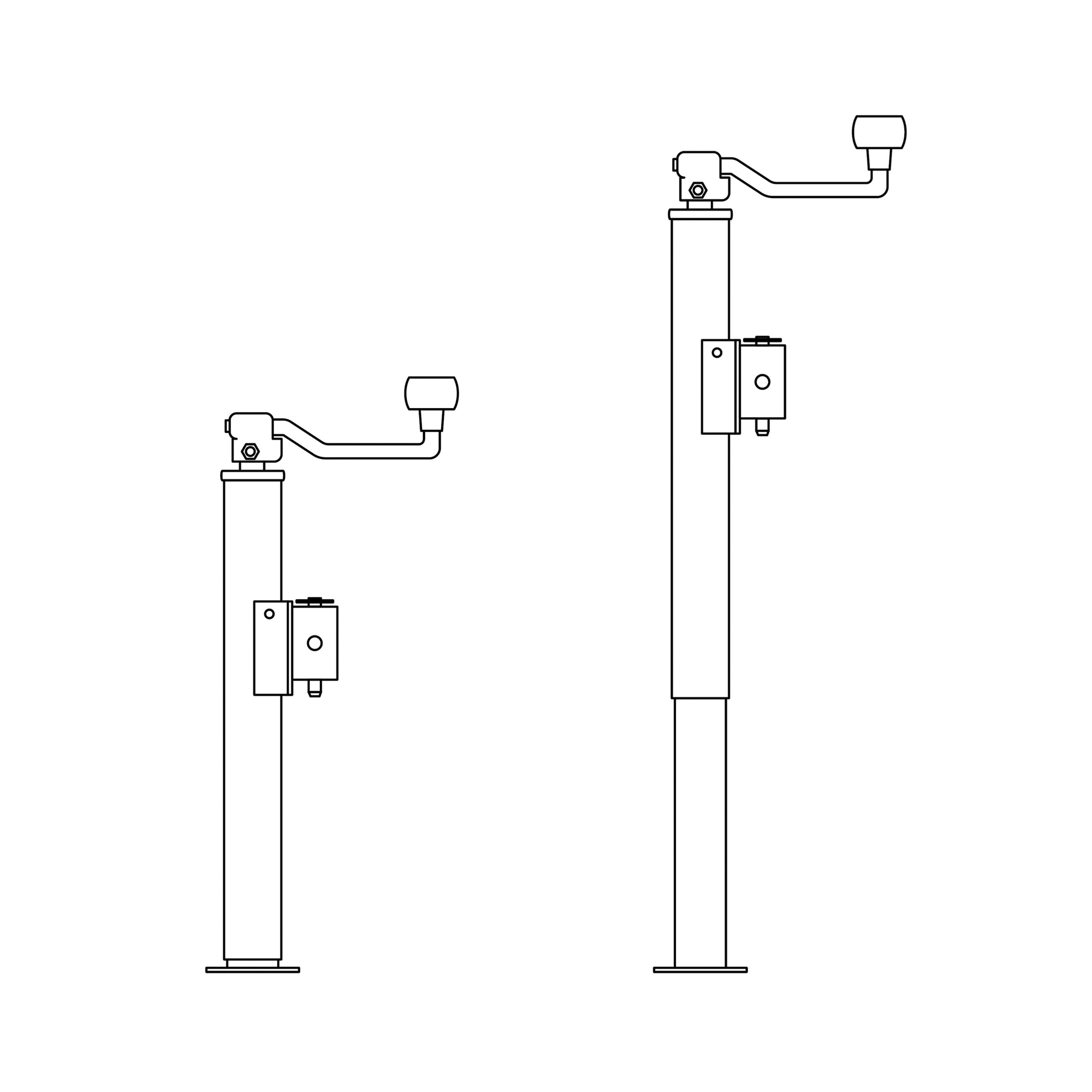 Curt 28320 Pipe-Mount Jack, 2000 lb Lifting, 10 in Max Lift H - 2