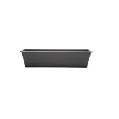 Bloem Dura Cotta Series DCBT30-908 Window Box Planter, 5-3/4 in H, 30 in W, 7-1/2 in D, Rectangular, Plastic, Charcoal