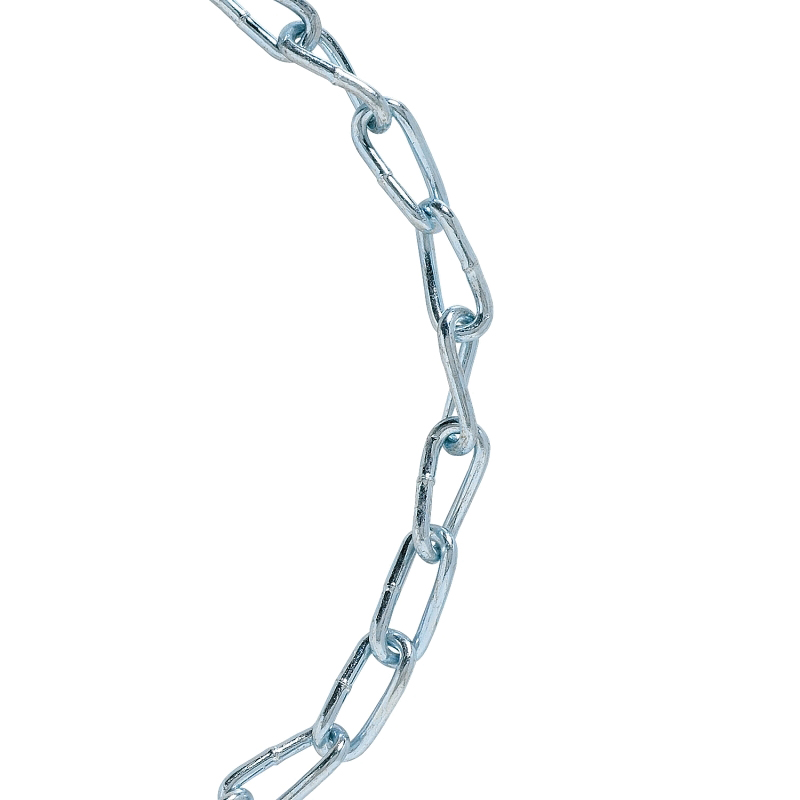 45950 Twist Link Coil Chain, 1/0, 20 ft L, 415 lb Working Load, Low Carbon Steel, Electro Galvanized