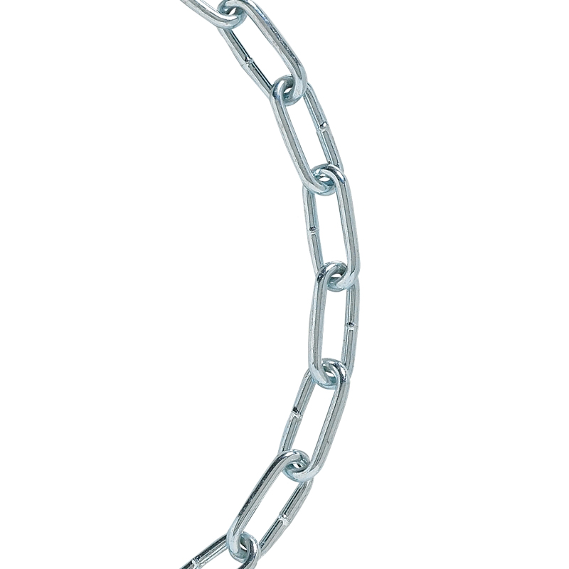 46187 Straight Link Chain, #4, 10 ft L, Low Carbon Steel, Electro Galvanized/Zinc Plated