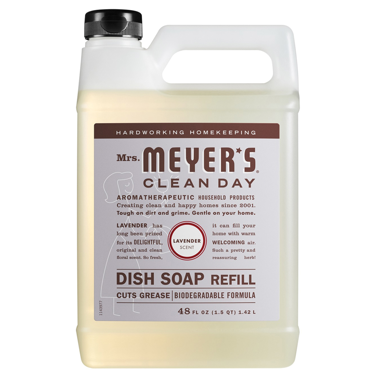 Clean Day 11180 Dish Soap Refill, 48 fl-oz, Liquid, Lavender
