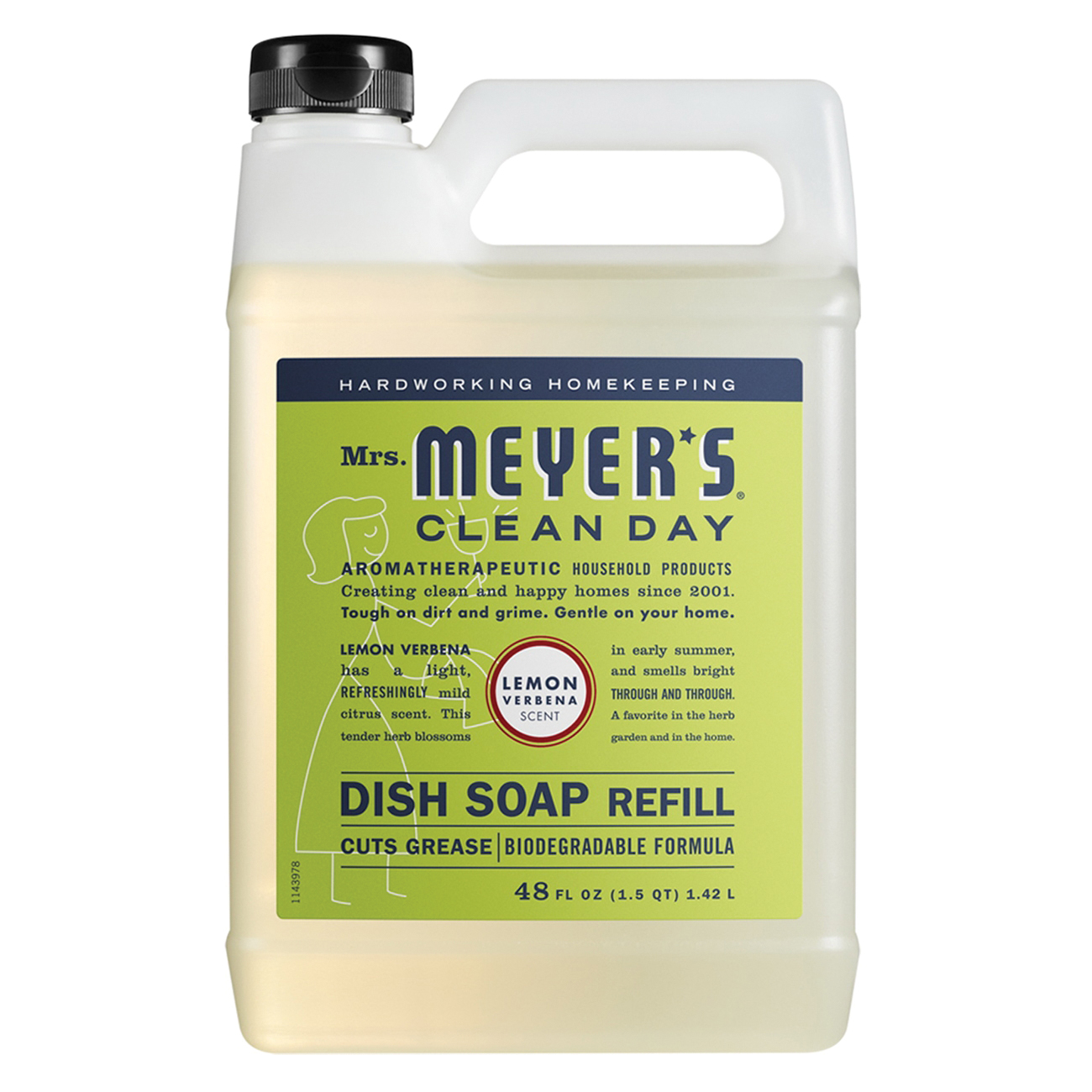 Clean Day 11181 Dish Soap Refill, 48 fl-oz, Liquid, Lemon Verbena