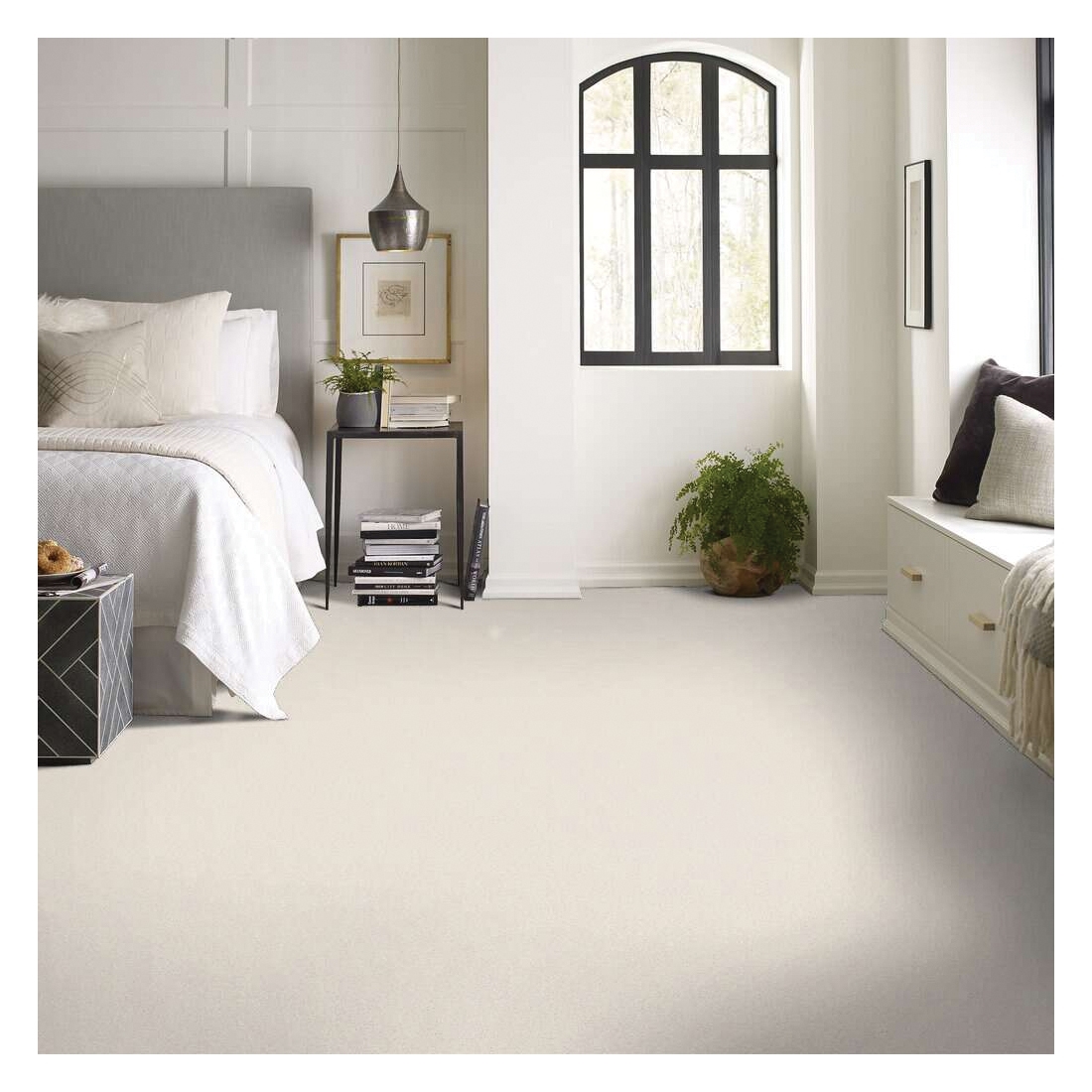 Shaw Floors Sandy Hollow Classic I Series E0548-00101 Indoor Carpet, 12 ft W, Solid Pattern, Nylon Rug, Mushroom - 3