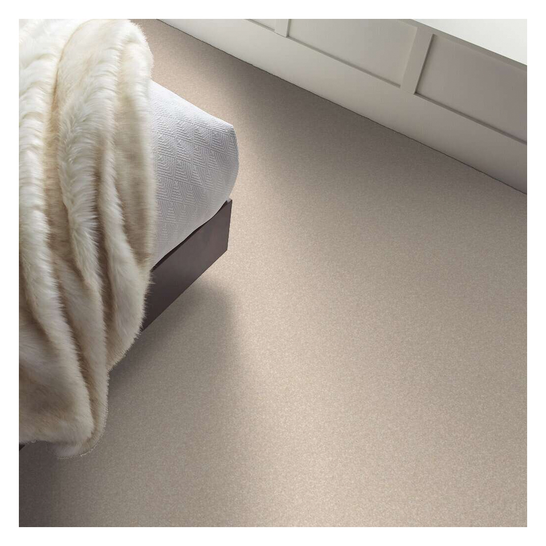 Shaw Floors That's Right Series E0812-00101 Indoor Carpet, 12 ft W, Solid Pattern, Nylon Rug, Sandy Shore - 5