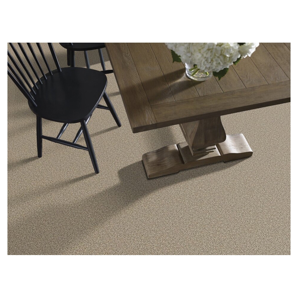 Shaw Floors Because We Can I, Simply The Best Series E9258-00100 Indoor Carpet, Sea Shell, 15 ft W, Solid Pattern - 2