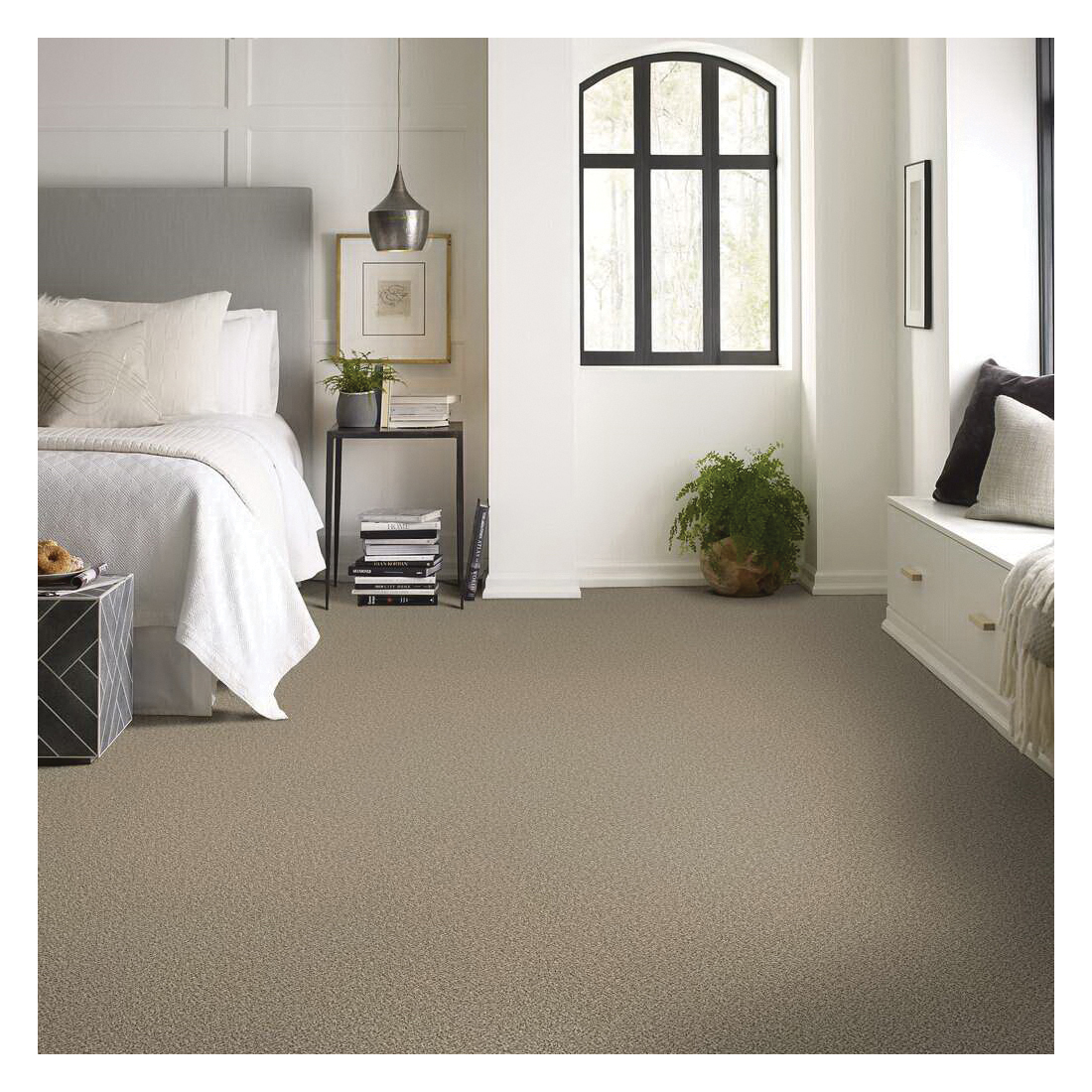 Shaw Floors Because We Can I, Simply The Best Series E9258-00100 Indoor Carpet, Sea Shell, 15 ft W, Solid Pattern - 3
