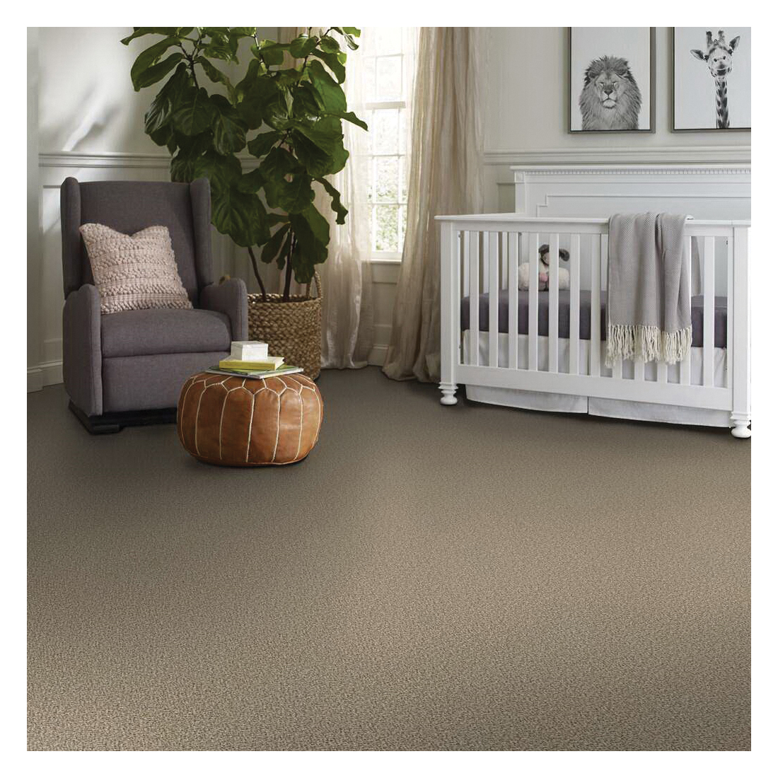 Shaw Floors Because We Can I, Simply The Best Series E9258-00100 Indoor Carpet, Sea Shell, 15 ft W, Solid Pattern - 4