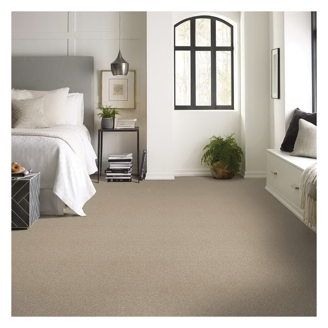 Shaw Floors Of Course We Can III, Simply The Best Series E9426-00100 Indoor Carpet, Linen, 15 ft W, Solid Pattern - 5