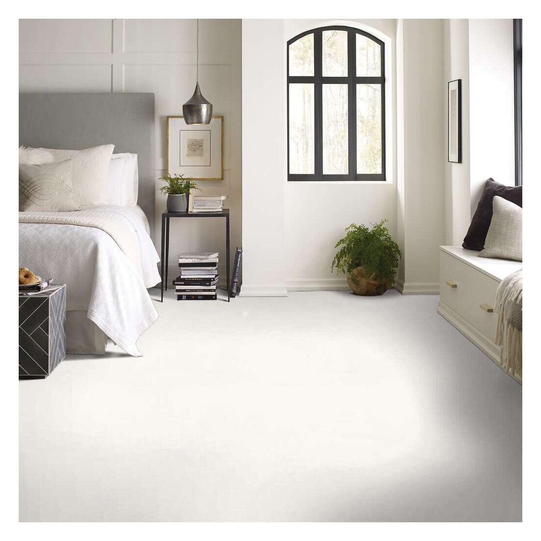 Shaw Floors Alluring Disposition, Foundations Series E9724-00170 Indoor Carpet, White Hot, 12 ft W, Plaid Pattern - 3