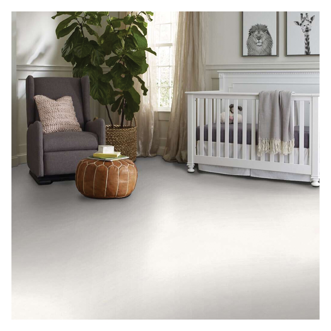 Shaw Floors Alluring Disposition, Foundations Series E9724-00170 Indoor Carpet, White Hot, 12 ft W, Plaid Pattern - 4