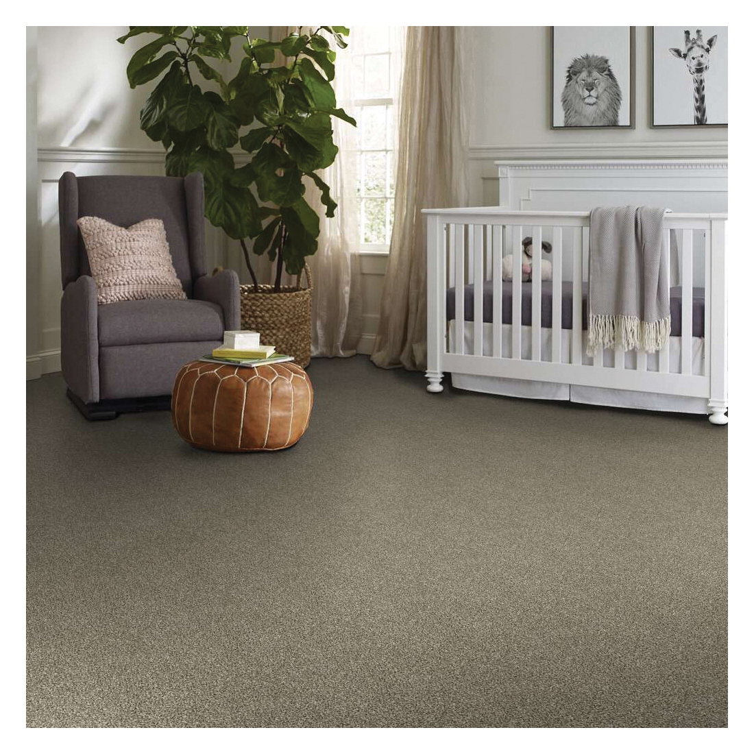 Shaw Floors Perpetual I Pet Perfect Plus Series E9692-00102 Indoor Carpet, 12 ft W, Solid Pattern, PET Rug, Eggshell - 4