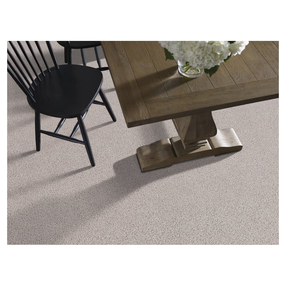 Shaw Floors Caress Rich Opulence Series CCS88-00106 Indoor Carpet, 12 ft W, Solid Pattern, Nylon Rug, Mist - 2