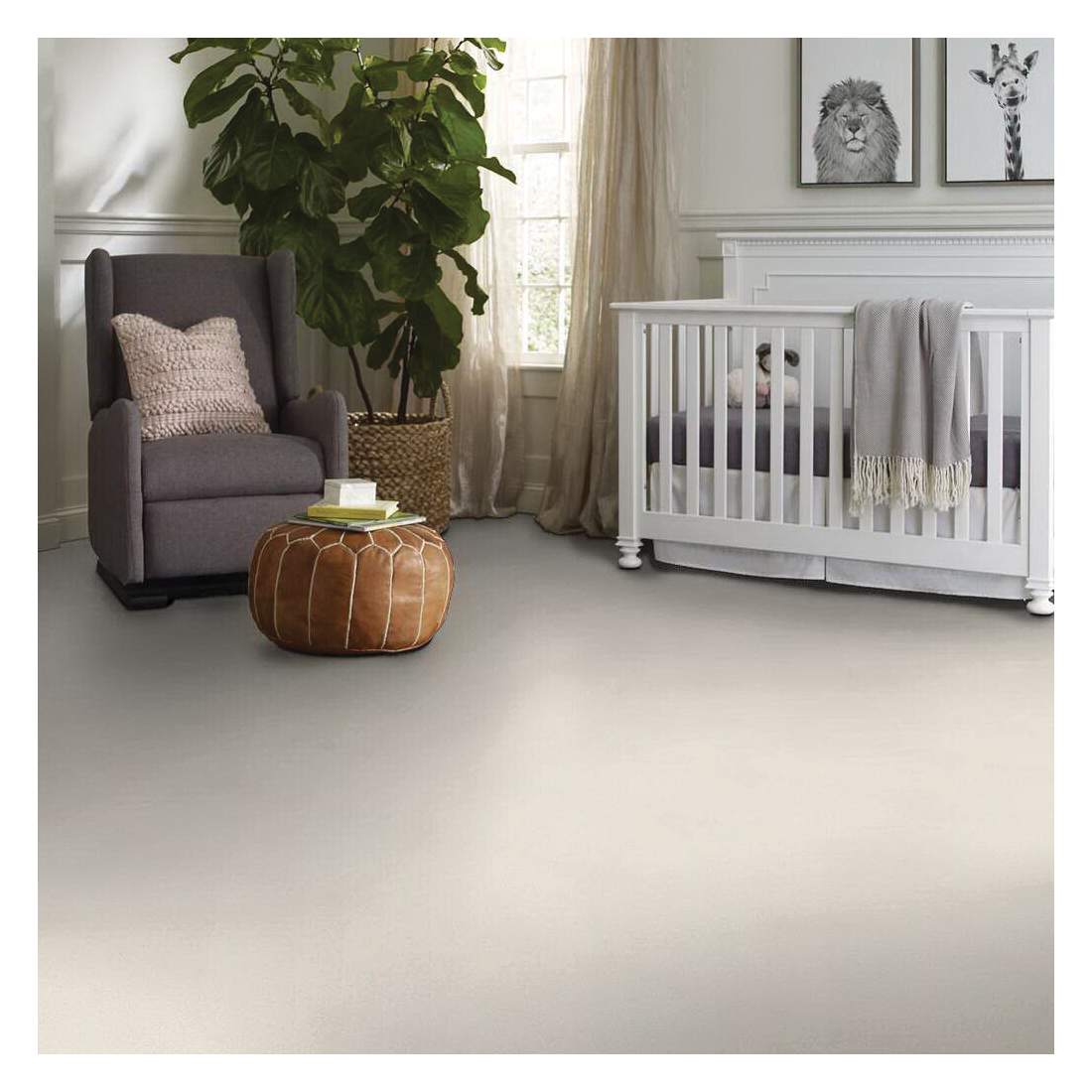 Shaw Floors Warm Memories Sfa Series EA825-122P Indoor Carpet, 12 ft W, Solid Pattern, Nylon Rug, Clean Linen - 4