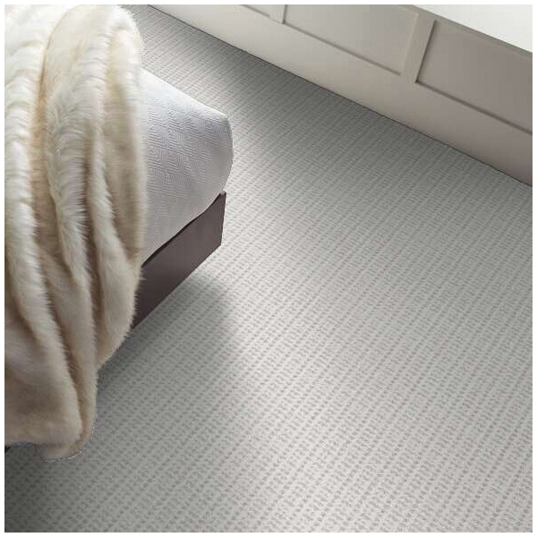 Shaw Floors Charming Transition, Pet Perfect Plus Series 5E274-00100 Indoor Carpet, Snow Cap, 12 ft W, Plaid Pattern - 5