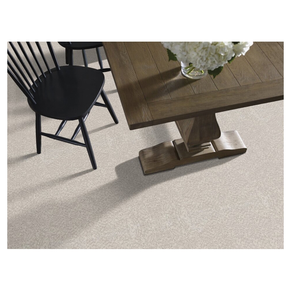 Shaw Floors Foundations, Alluring Canvas Series 5E445-00102 Indoor Carpet, Winter Dawn, 12 ft W, Solid Pattern - 2