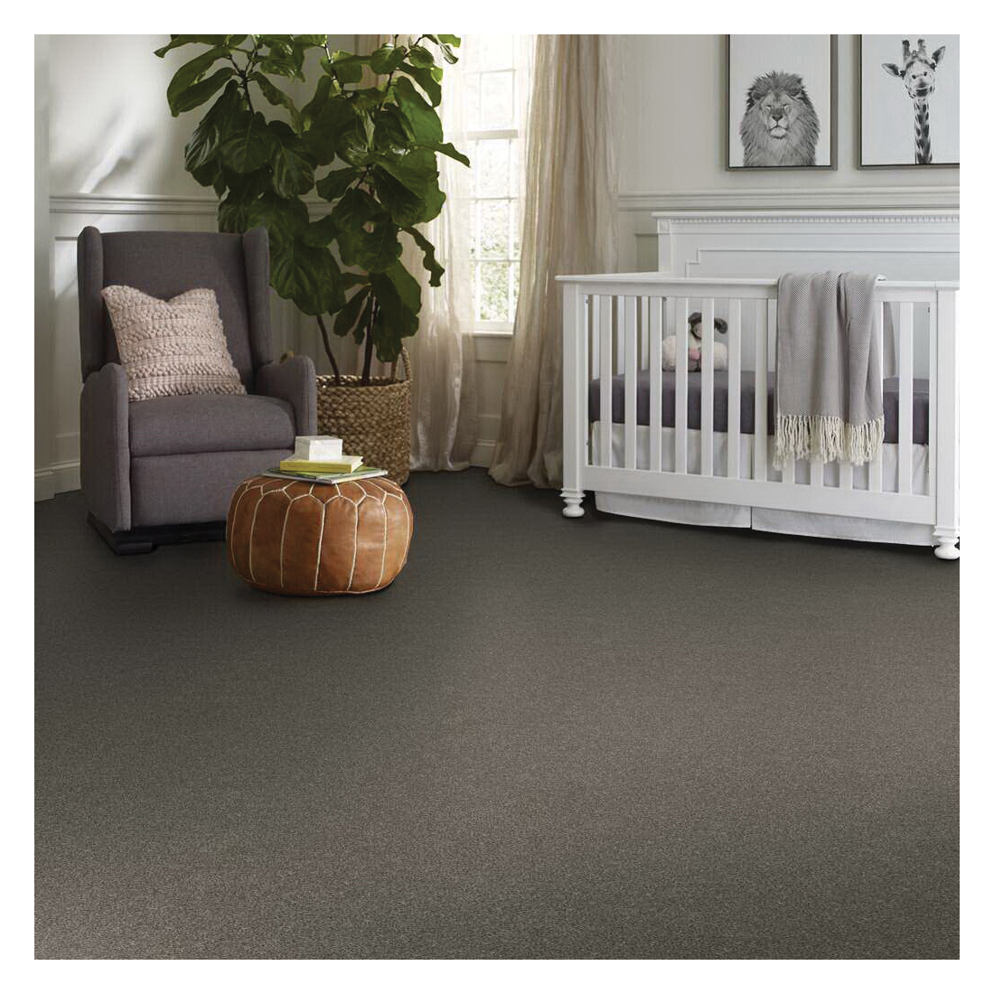 Shaw Floors Simply The Best Without Limits III Series 5E484-00501 Indoor Carpet, 12 ft W, Polyester Rug, Tundra - 1