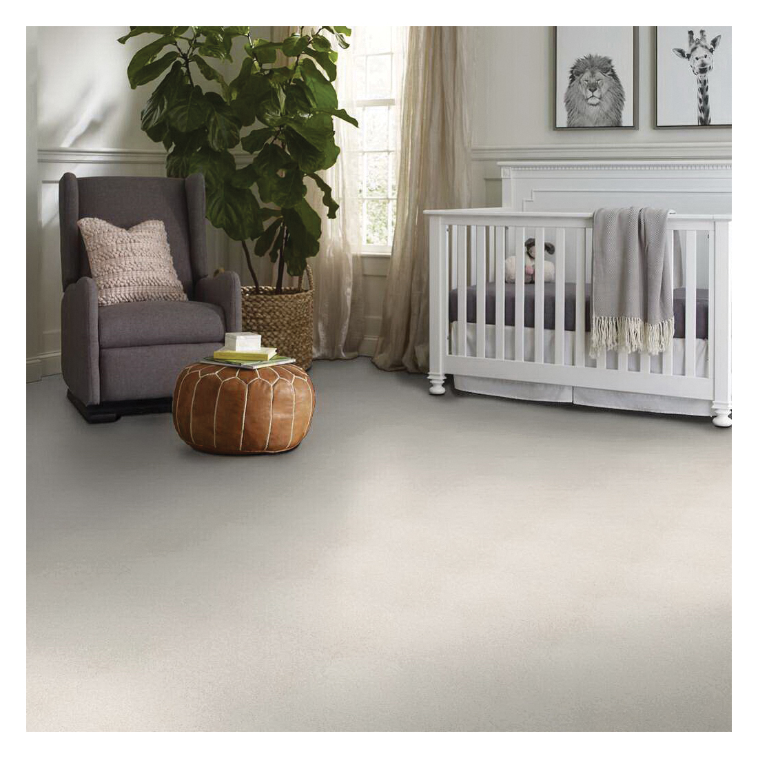Shaw Floors Foundations Sweet Inspiration II Series 5E545-00110 Indoor Carpet, 12 ft W, Nylon Rug, Natural Cotton - 3