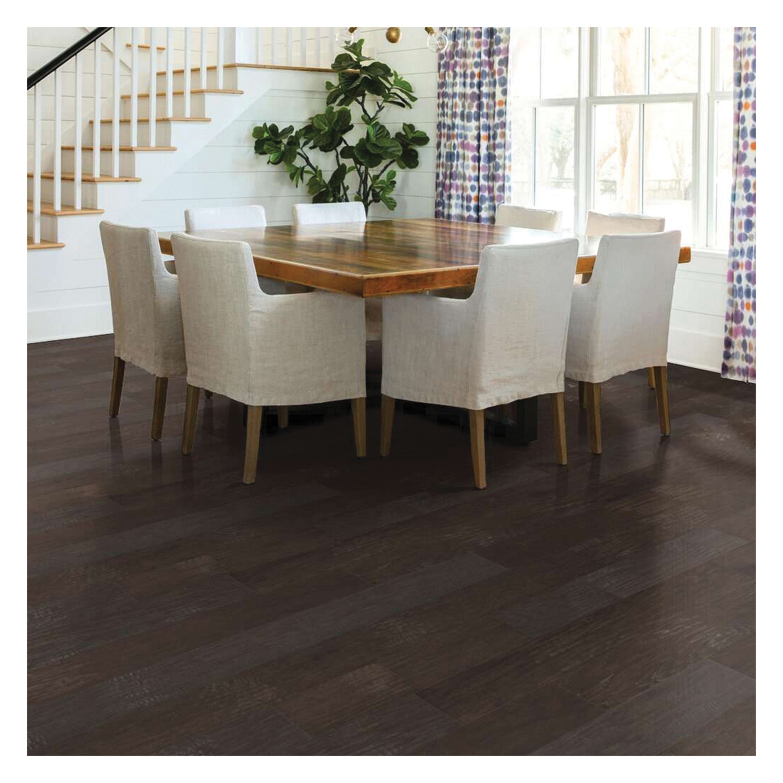 Shaw Floors Sequoia Shaw Hardwoods Series 00510-SW545 Engineered Hardwood, 10 in L, 6.38 in W, Pillowed Edge, Granite - 4