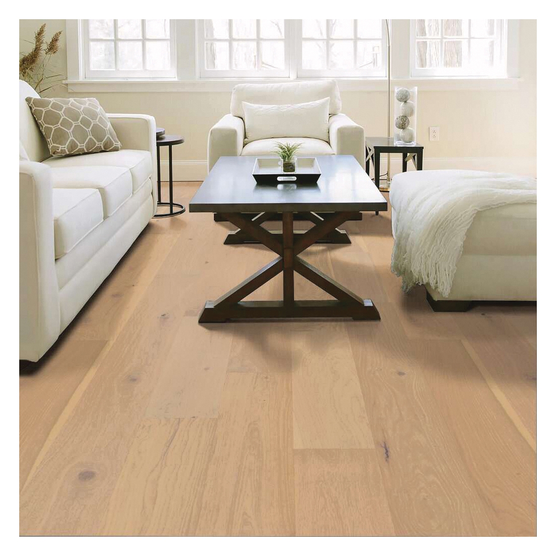 Shaw Floors Couture Oak Shaw Hardwoods Series 01045-SW689 Engineered Hardwood, 15-3/4 in L, 7-1/2 in W, Champagne - 5
