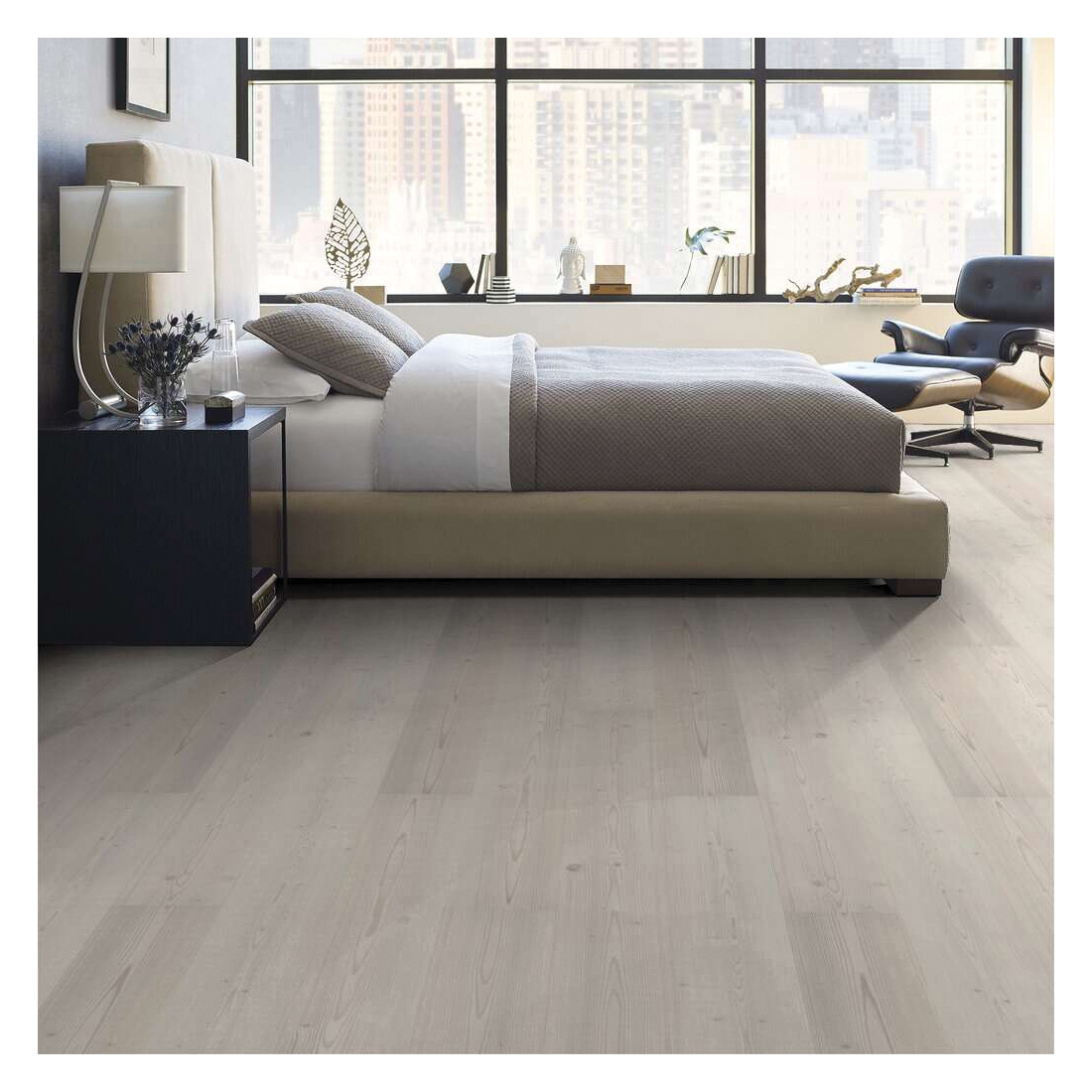 Shaw Floors Cadence Versalock Laminate Series SL449-01032 Laminate Flooring, Angle Profile, Wood, Paper White, 7.6 in W - 4