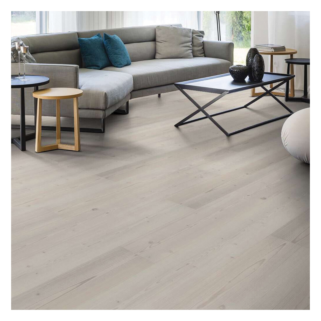 Shaw Floors Cadence Versalock Laminate Series SL449-01032 Laminate Flooring, Angle Profile, Wood, Paper White, 7.6 in W - 5