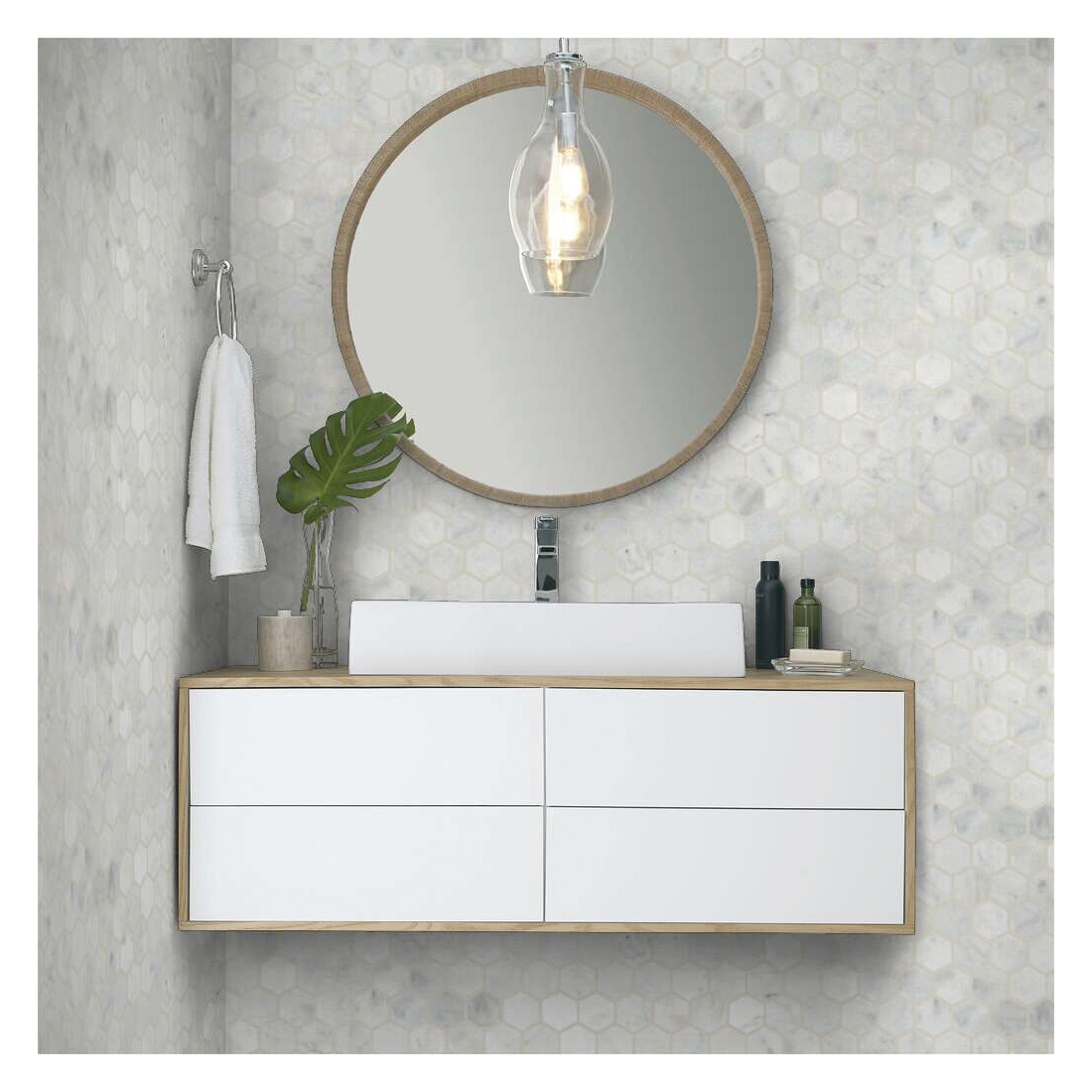 Shaw Floors Ceramic Solutions Boca Series CS80M-00101 Natural Stone Tile, 12.01 in L Tile, 12.01 in W Tile, Pearl - 4