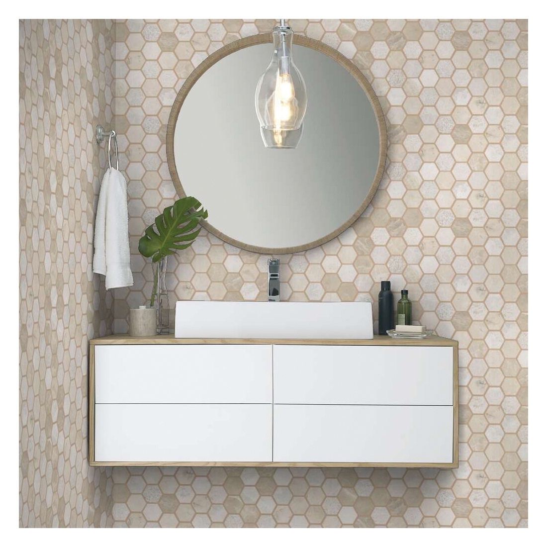 Shaw Floors Ceramic Solutions Boca Series CS81M-00210 Natural Stone Tile, 12.01 in L Tile, 12.01 in W Tile, Coastal - 4