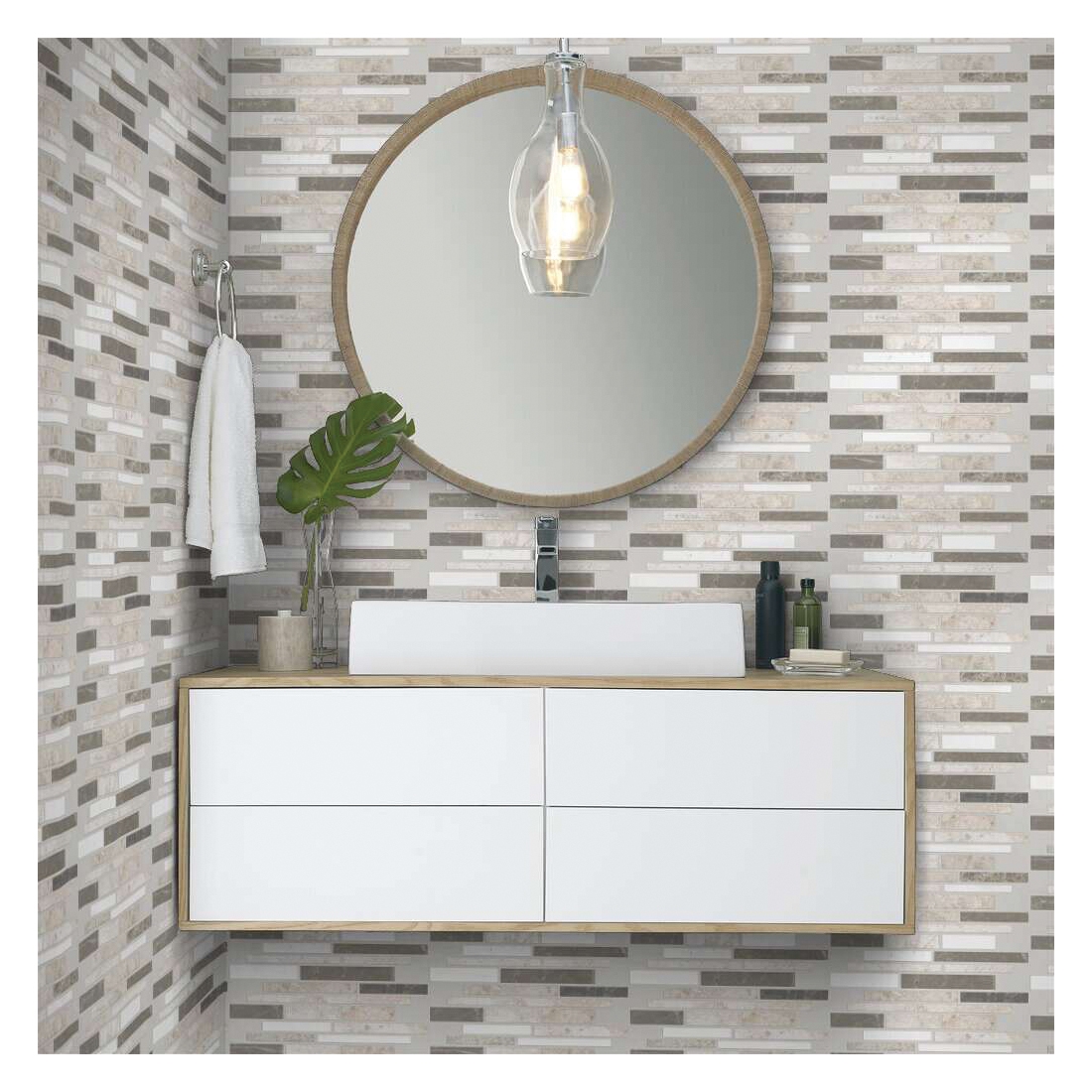 Shaw Floors Ceramic Solutions Boca Series CS77M-00151 Natural Stone Tile, 12.01 in L Tile, 10.04 in W Tile, Jetty - 4