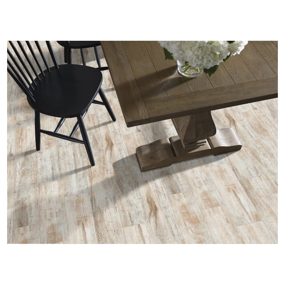 Shaw Floors Ceramic Solutions Olympia Series CS68Q-00100 Ceramic Floor Tile, 21.69 in L Tile, 7.13 in W Tile, White - 2