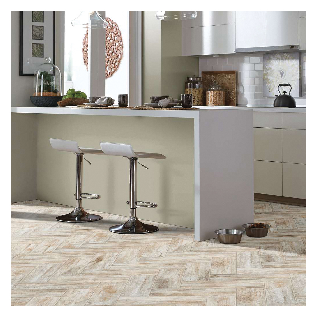 Shaw Floors Ceramic Solutions Olympia Series CS68Q-00100 Ceramic Floor Tile, 21.69 in L Tile, 7.13 in W Tile, White - 3
