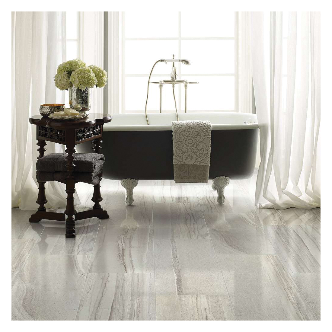 Shaw Floors Ceramic Solutions Coliseum Series CS90Q-00100 Porcelain Floor Tile, 11.42 in L Tile, 23.23 in W Tile, Shell - 3