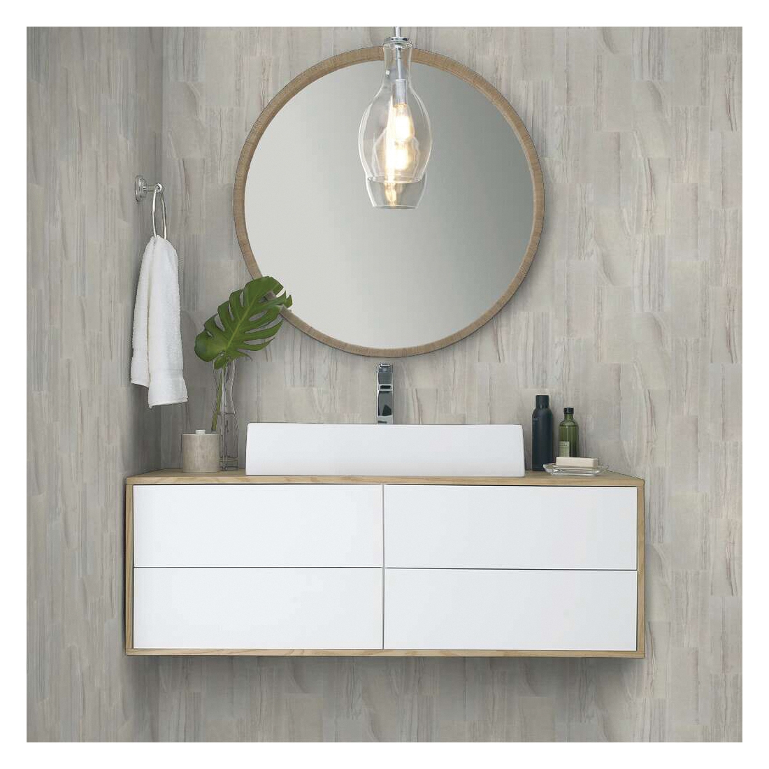 Shaw Floors Ceramic Solutions Coliseum Series CS90Q-00100 Porcelain Floor Tile, 11.42 in L Tile, 23.23 in W Tile, Shell - 4