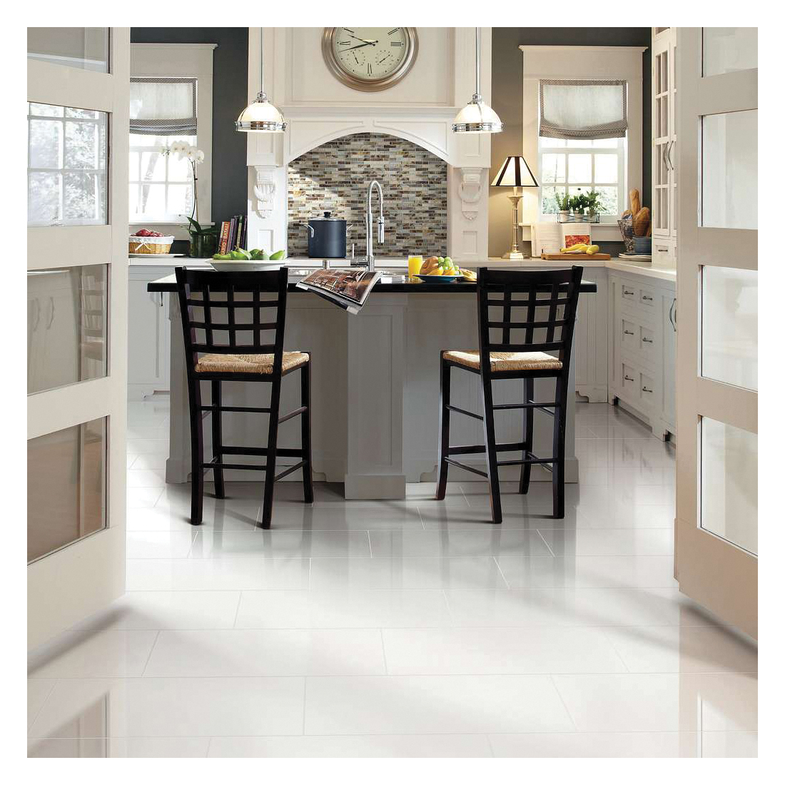 Shaw Floors Ceramic Solutions Diva Series CS04V-00100 Porcelain Floor Tile, 23.62 in L Tile, 11.73 in W Tile, White - 3