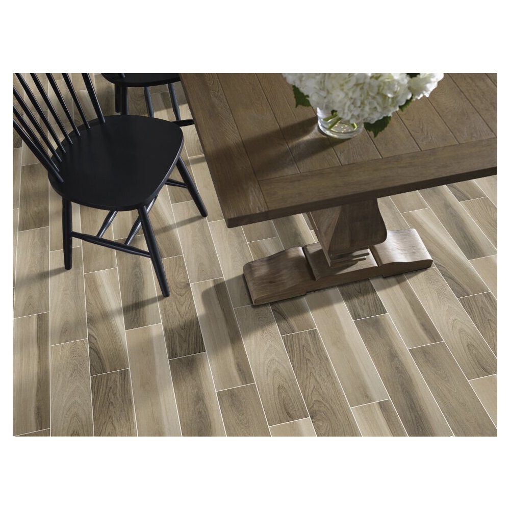 Shaw Floors Ceramic Solutions Independence Series CS34P-00100 Porcelain Floor Tile, 24 in L Tile, 6 in W Tile, Ash - 2
