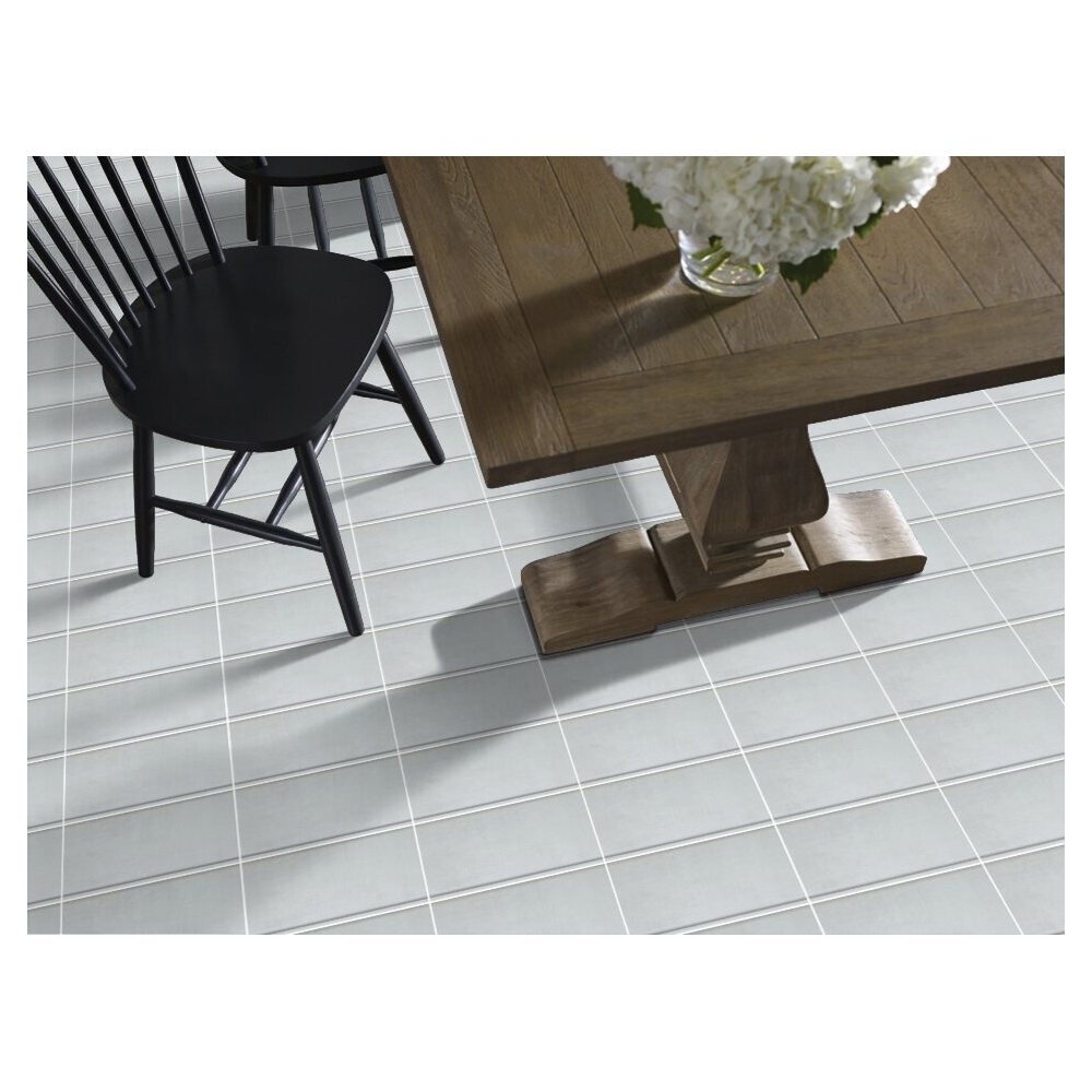 Shaw Floors Ceramic Solutions Tessuto Series CS72V-00100 Cove Base, 23.63 in L, 11-3/4 in W, Porcelain, Bianco - 2