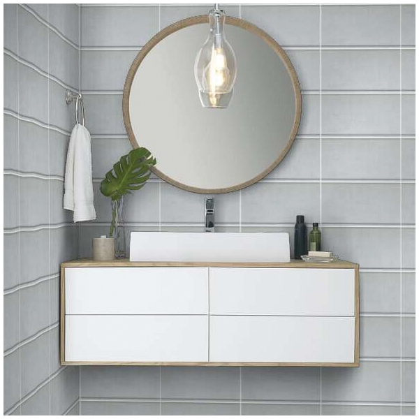 Shaw Floors Ceramic Solutions Tessuto Series CS72V-00100 Cove Base, 23.63 in L, 11-3/4 in W, Porcelain, Bianco - 3