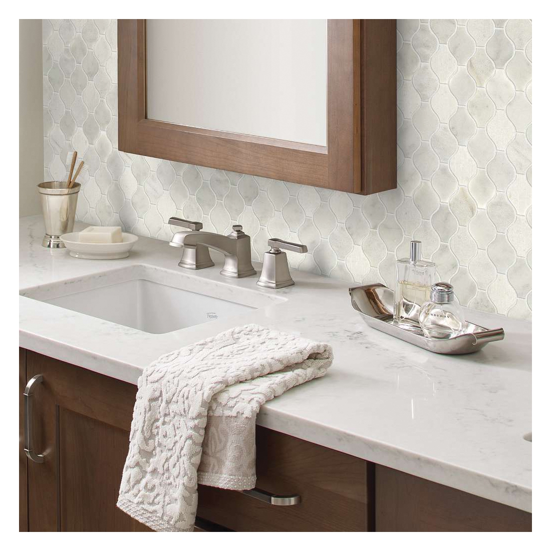 Shaw Floors Ceramic Solutions Boca Series CS27X-00100 Natural Stone Tile, 12.01 in L Tile, 12.01 in W Tile, White Water - 3