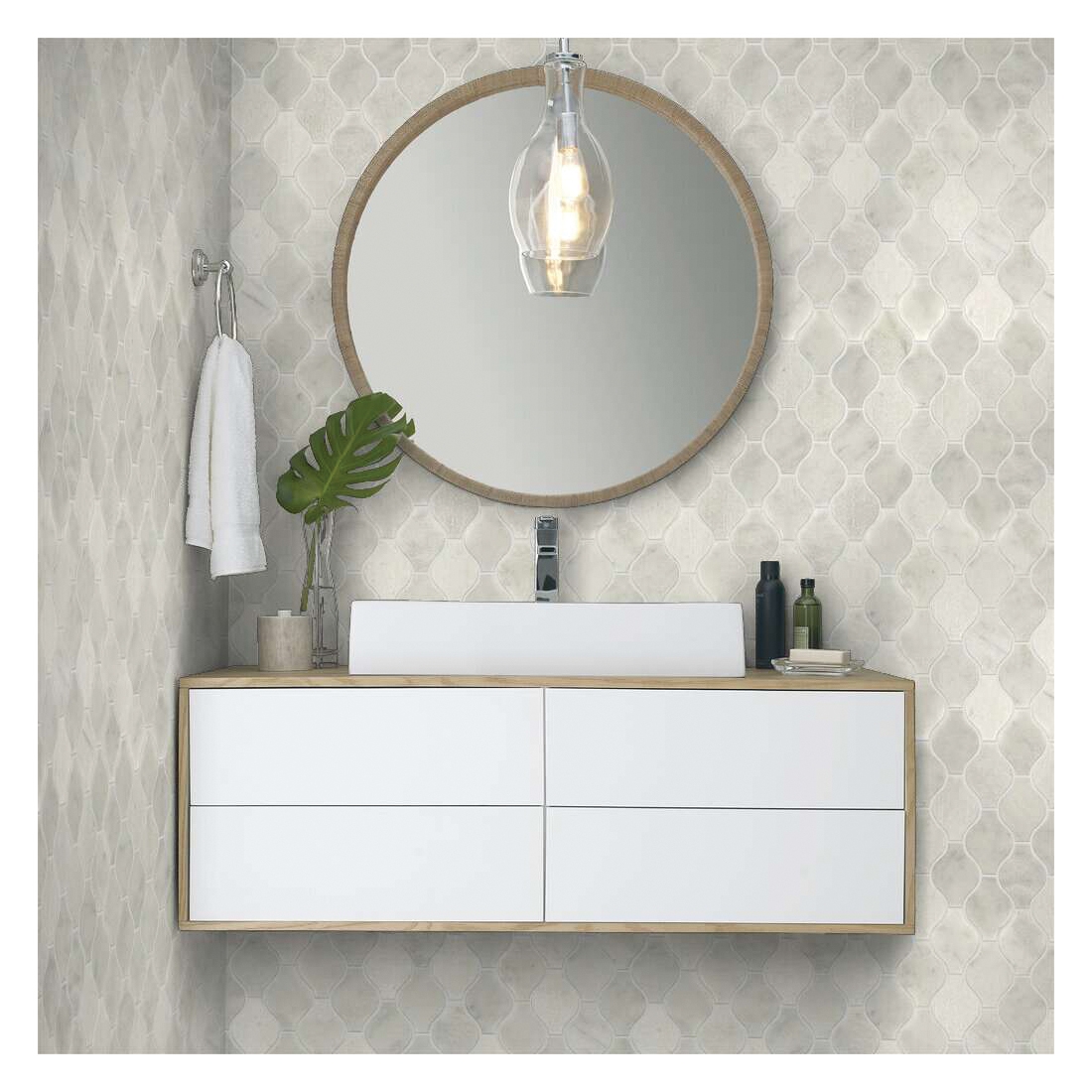 Shaw Floors Ceramic Solutions Boca Series CS27X-00100 Natural Stone Tile, 12.01 in L Tile, 12.01 in W Tile, White Water - 4