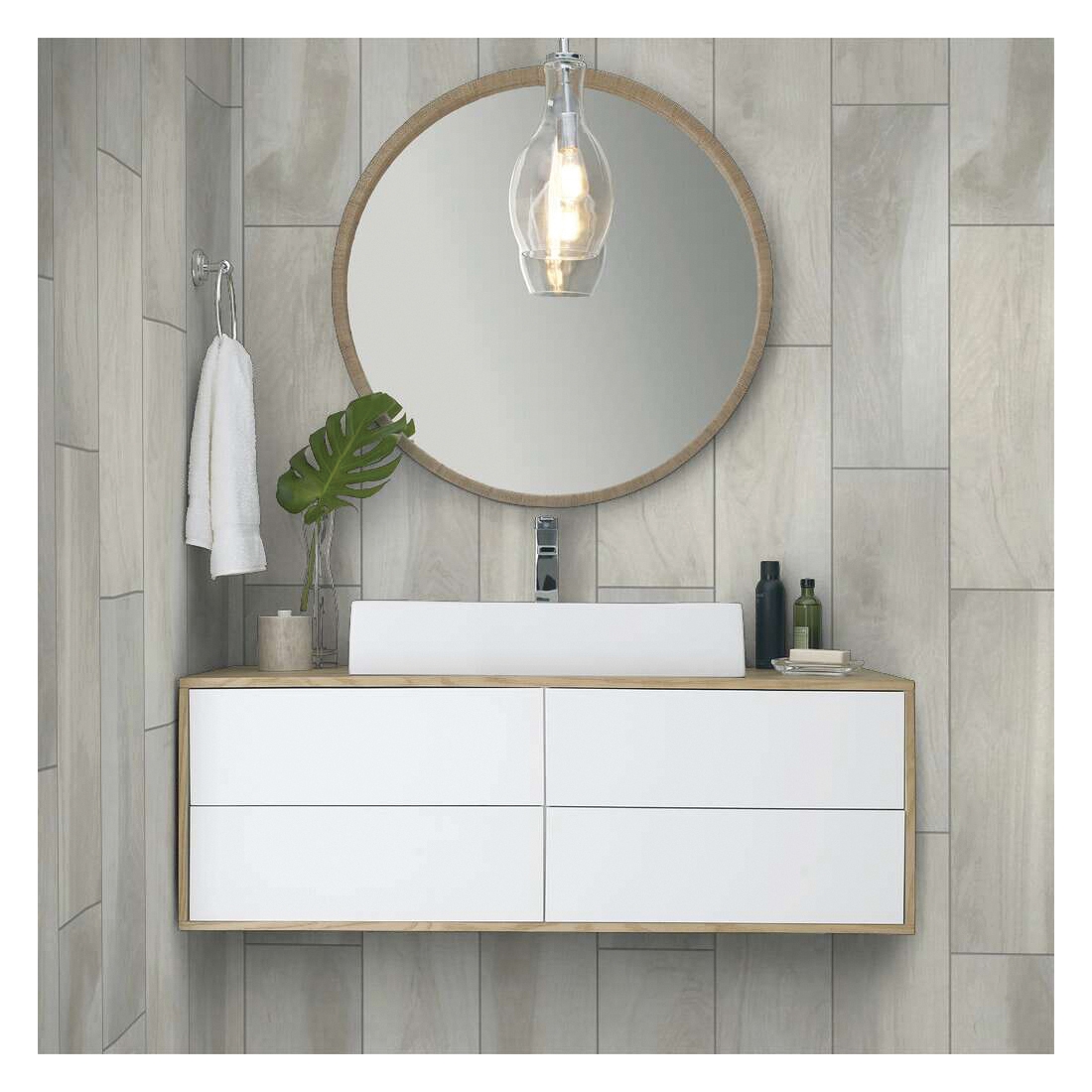 Shaw Floors Ceramic Solutions, Heirloom Series CS38Z-00150 Ceramic Floor Tile, 21.69 in L Tile, Fine China - 4