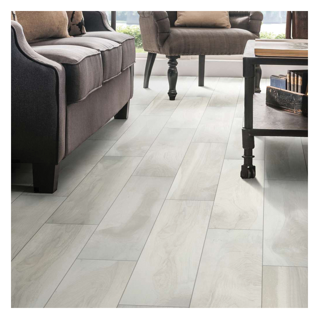 Shaw Floors Ceramic Solutions, Heirloom Series CS39Z-00150 Ceramic Floor Tile, 35-3/4 in L Tile, Fine China - 3