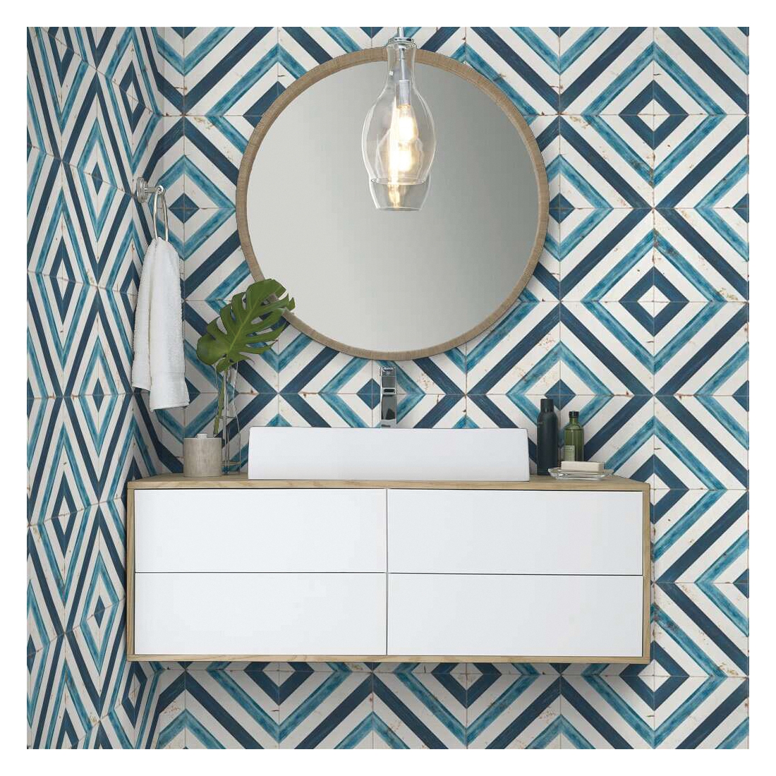 Shaw Floors Ceramic Solutions, Islander Series CS50Z-00410 Porcelain Floor Tile, 7.83 in L Tile, 7.83 in W Tile - 4