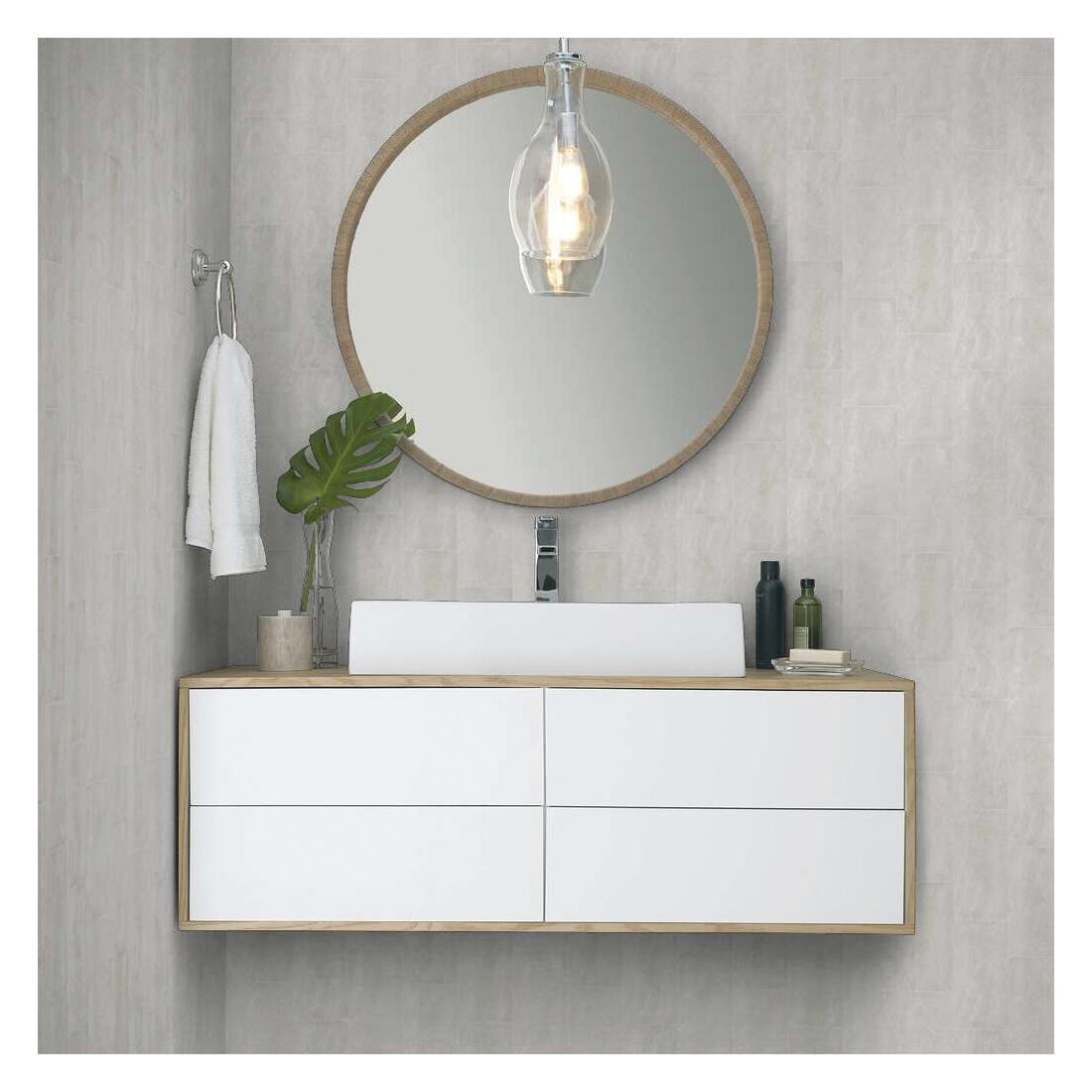 Shaw Floors Arena Ceramic Solutions Series 221TS-00100 Ceramic Floor Tile, 23.62 in L Tile, 11.8 in W Tile, Bone - 4