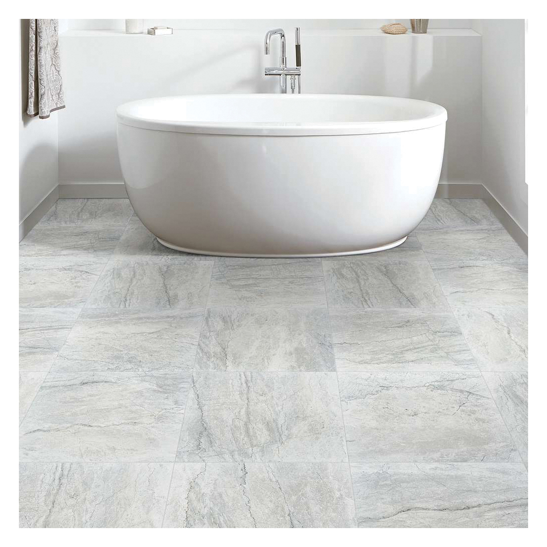 Shaw Floors Ceramic Solutions Utopia Series 248TS-00150 Ceramic Floor Tile, 23.62 in L Tile, 11.8 in W Tile, White - 3