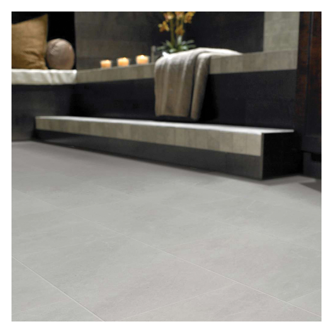 Shaw Floors Arena Ceramic Solutions Series 238TS-00100 Ceramic Tile, 13.11 in L Tile, 13.07 in W Tile, Cut Edge, Bone - 3