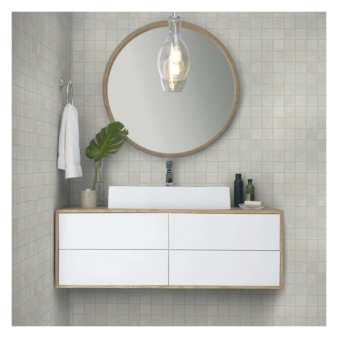Shaw Floors Arena Ceramic Solutions Series 238TS-00100 Ceramic Tile, 13.11 in L Tile, 13.07 in W Tile, Cut Edge, Bone - 4