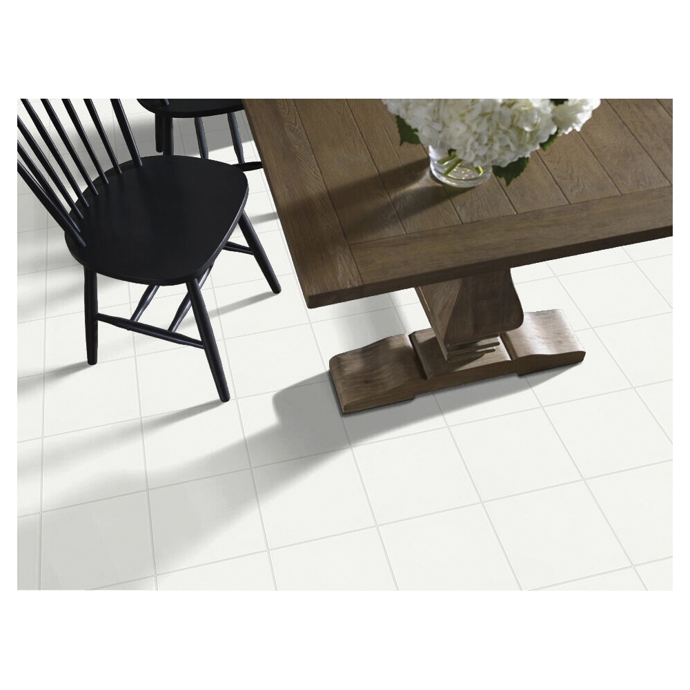 Shaw Floors Ceramic Solutions Diva Series CS03V-00100 Porcelain Floor Tile, 11.73 in L Tile, 11.73 in W Tile, White - 2