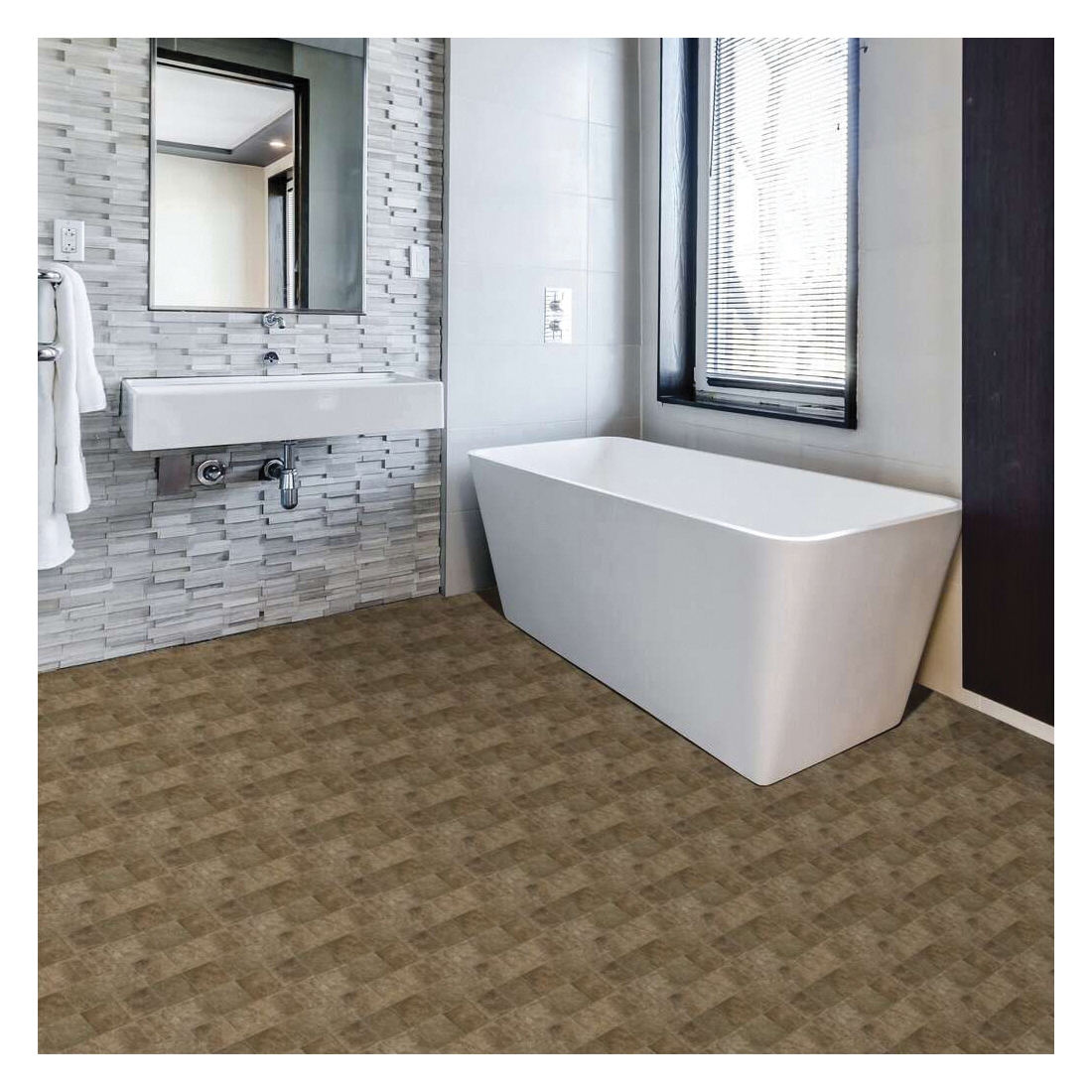 Shaw Floors Resilient Residential Prometheus Series 0612V-00713 Flooring Sheet, 12 ft W Roll, 0.1 in Thick Total - 3
